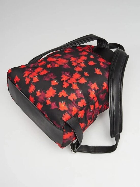 Givenchy Black/Red Floral Print Nylon Backpack Bag main image 5